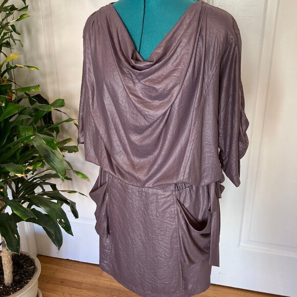 BCBGMaxAzria Mauve Draped Dress, Small - Picture 1 of 6